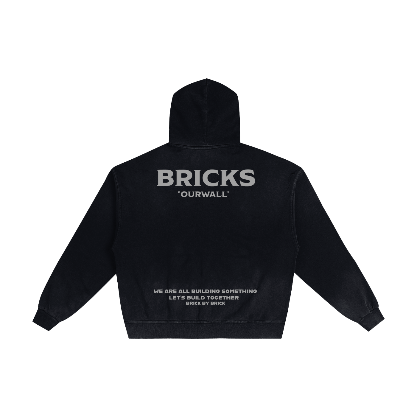 BRICKS FUNDAMENTALS DISTRESSED SLOGAN ZIP UP