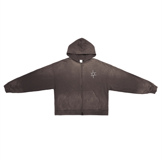 BRICKS FUNDAMENTALS DISTRESSED LOGO ZIP UP (EARTH)